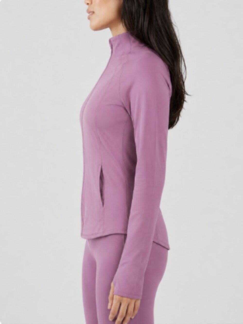 Yogalicious Womens Ultra Soft Lightweight Full Zip With Pockets -Purple(NWT)🏋 - Picture 3 of 4